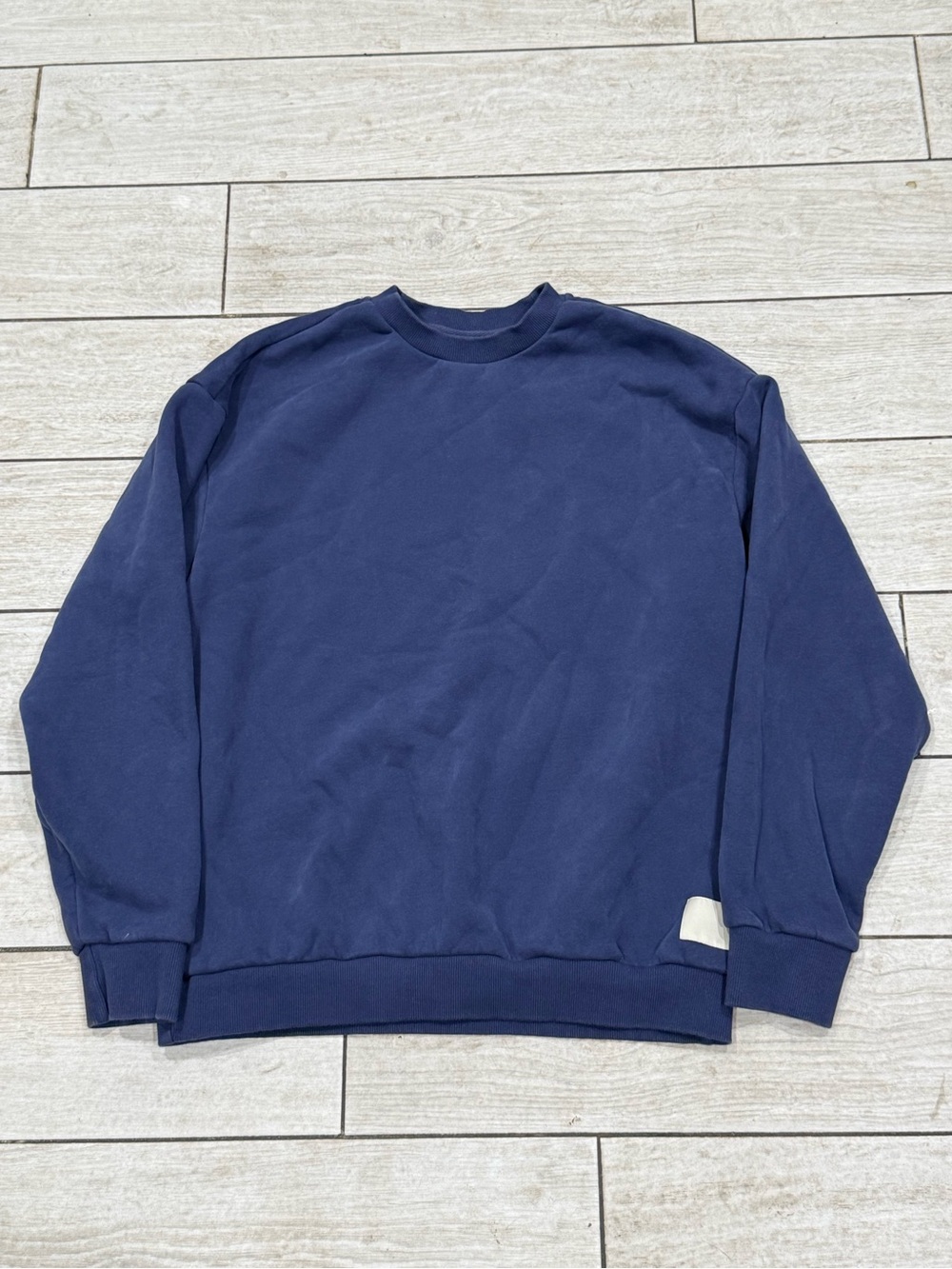 Vuori Restoration Crew Navy Blue Organic Cotton Fleece Sz M